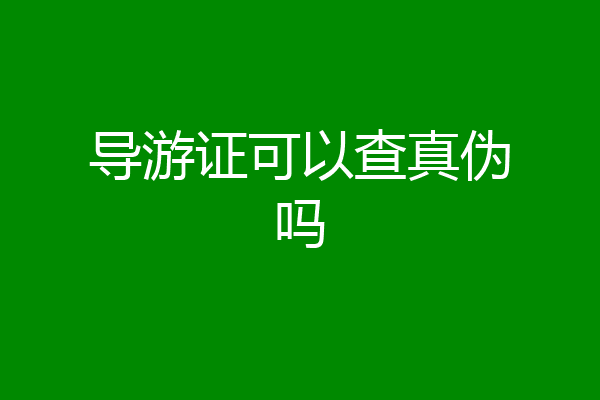 导游证可以查真伪吗
