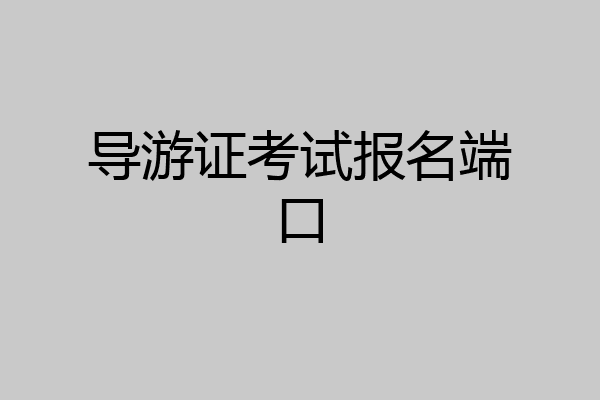 导游证考试报名端口
