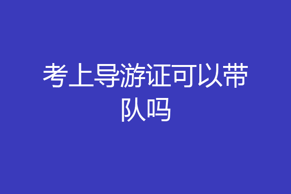 考上导游证可以带队吗