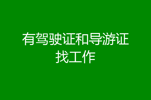 有驾驶证和导游证找工作