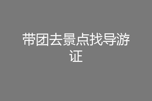 带团去景点找导游证