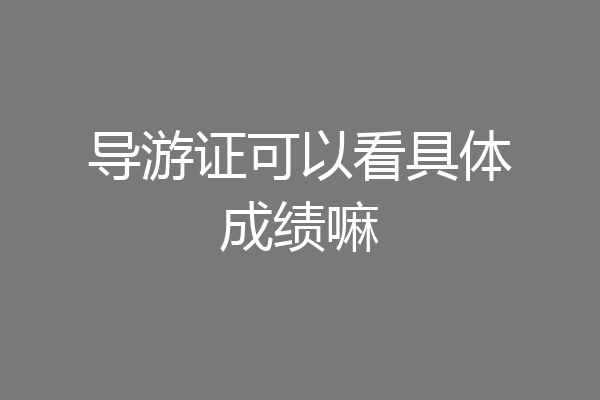 导游证可以看具体成绩嘛
