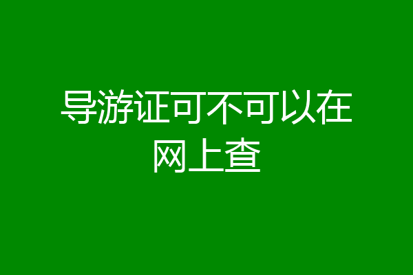 导游证可不可以在网上查