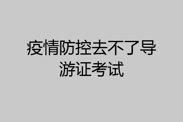 疫情防控去不了导游证考试