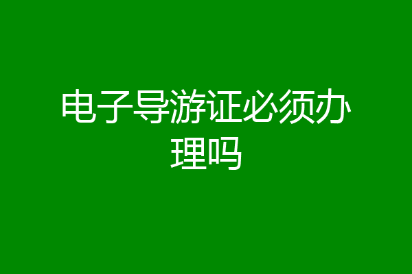 电子导游证必须办理吗