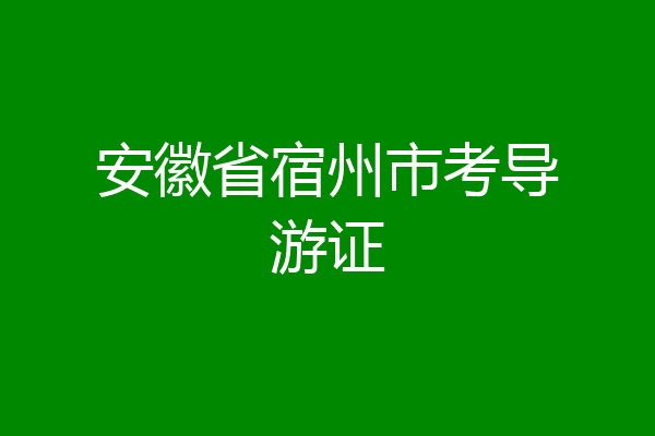 安徽省宿州市考导游证