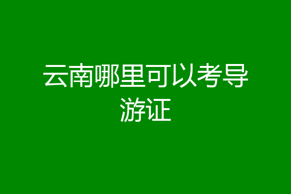 云南哪里可以考导游证