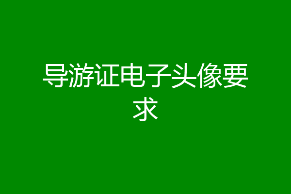 导游证电子头像要求