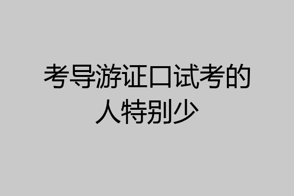 考导游证口试考的人特别少