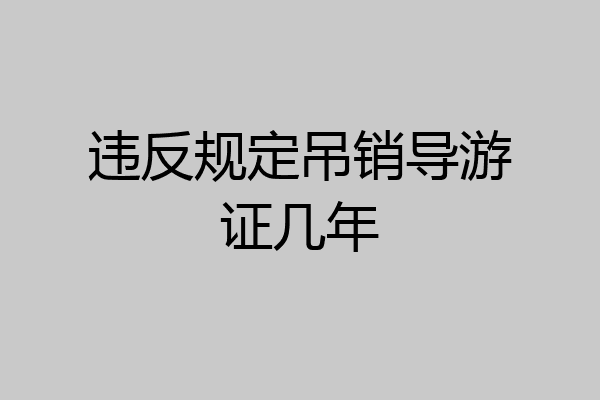 违反规定吊销导游证几年