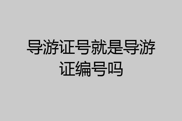 导游证号就是导游证编号吗