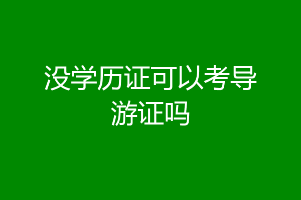 没学历证可以考导游证吗