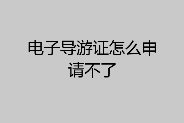 电子导游证怎么申请不了