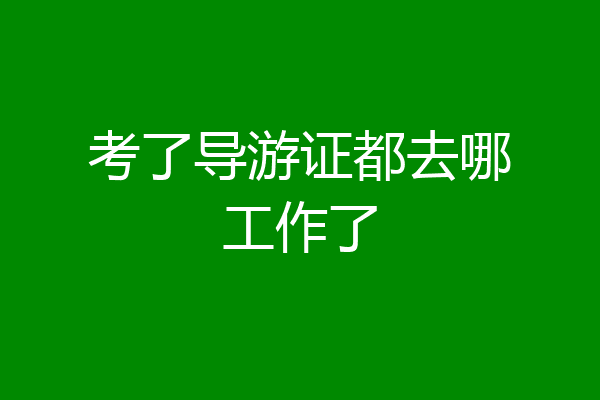 考了导游证都去哪工作了