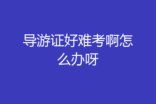 导游证好难考啊怎么办呀