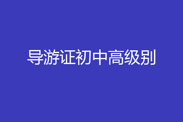 导游证初中高级别