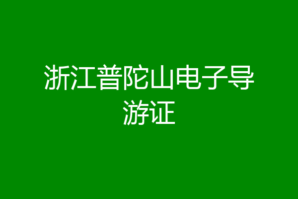 浙江普陀山电子导游证