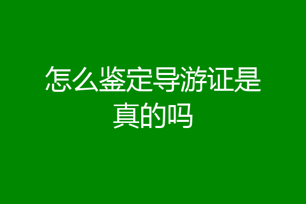 怎么鉴定导游证是真的吗