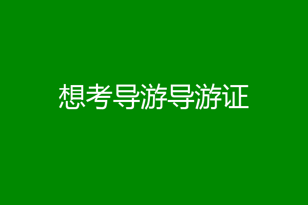 想考导游导游证