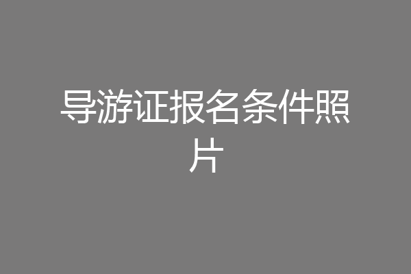 导游证报名条件照片
