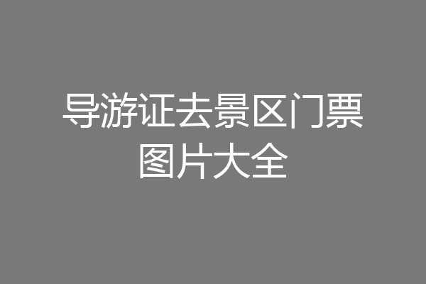 导游证去景区门票图片大全