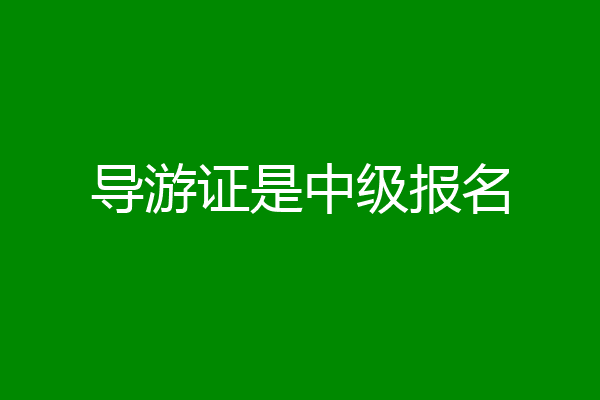 导游证是中级报名