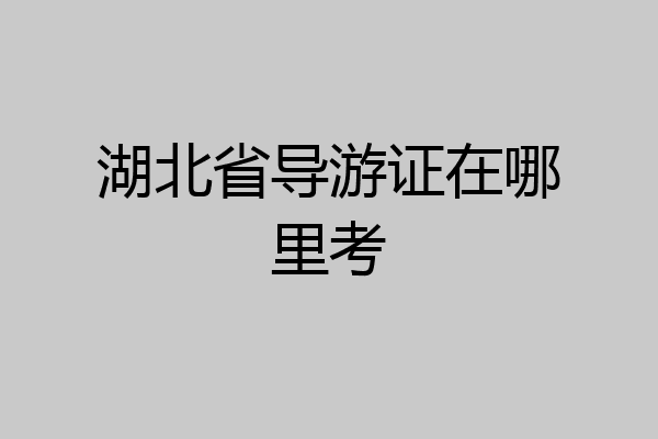 湖北省导游证在哪里考