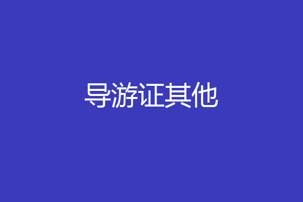 导游证其他