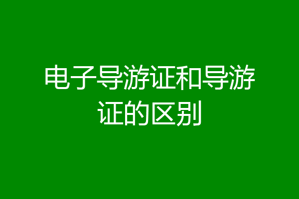 电子导游证和导游证的区别