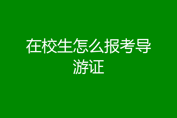在校生怎么报考导游证