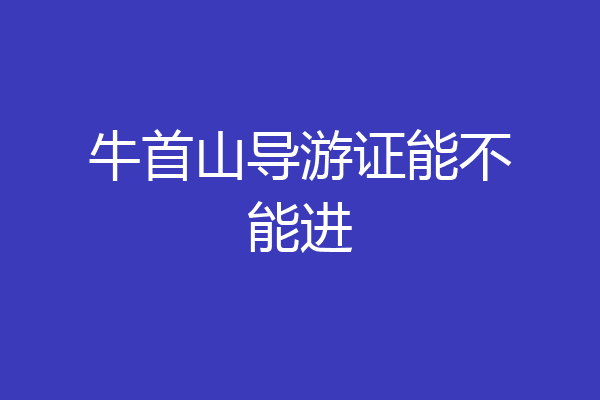 牛首山导游证能不能进