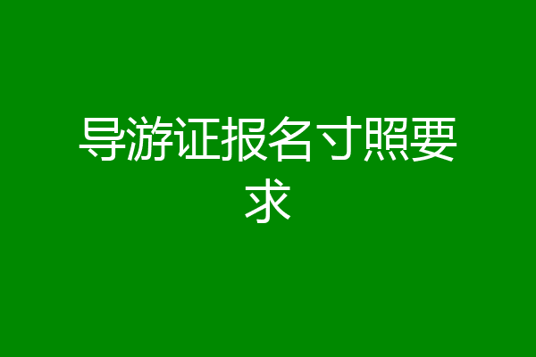 导游证报名寸照要求