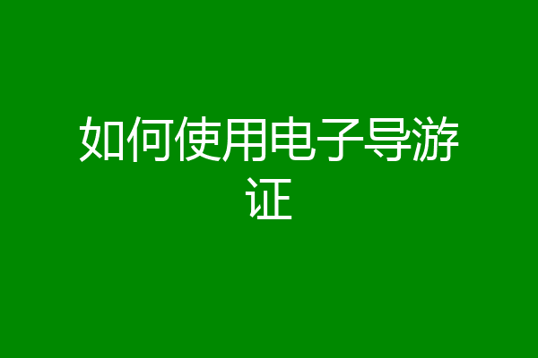如何使用电子导游证