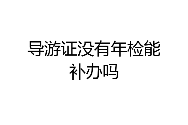 导游证没有年检能补办吗