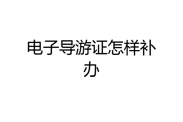 电子导游证怎样补办