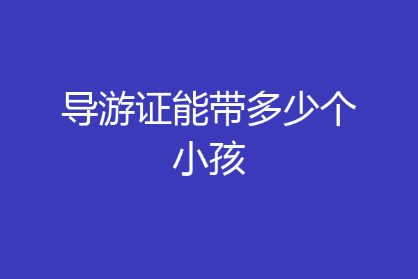 导游证能带多少个小孩