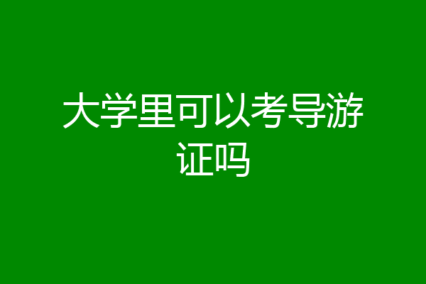大学里可以考导游证吗