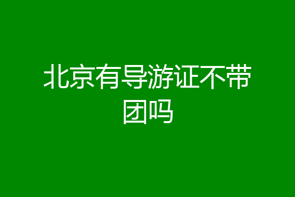 北京有导游证不带团吗