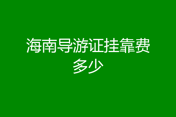 海南导游证挂靠费多少