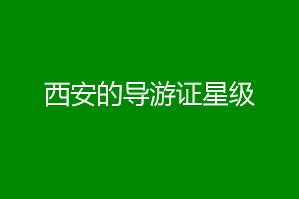 西安的导游证星级