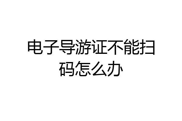 电子导游证不能扫码怎么办