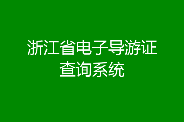浙江省电子导游证查询系统