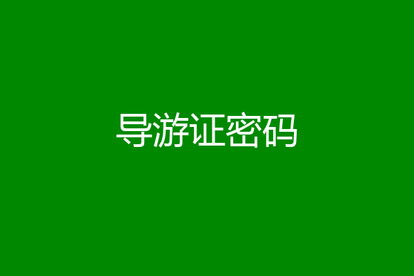 导游证密码