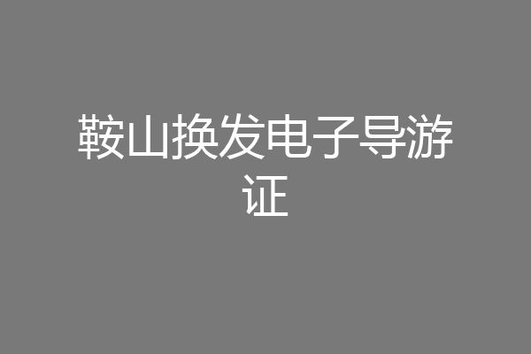 鞍山换发电子导游证
