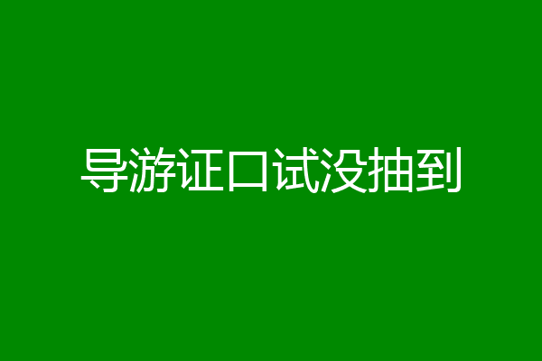 导游证口试没抽到