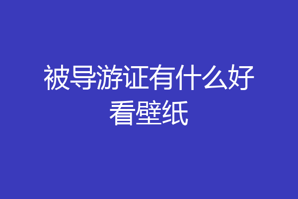 被导游证有什么好看壁纸