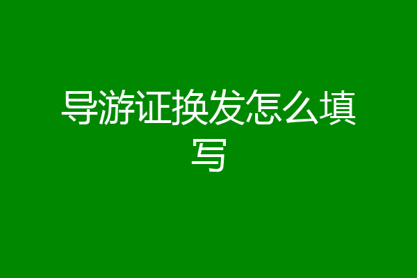 导游证换发怎么填写