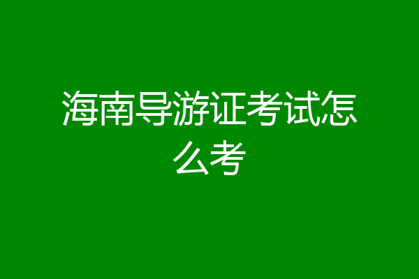 海南导游证考试怎么考