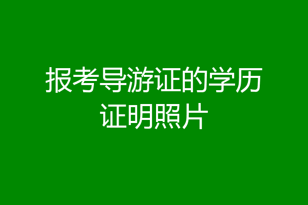 报考导游证的学历证明照片