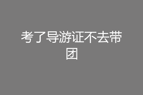 考了导游证不去带团